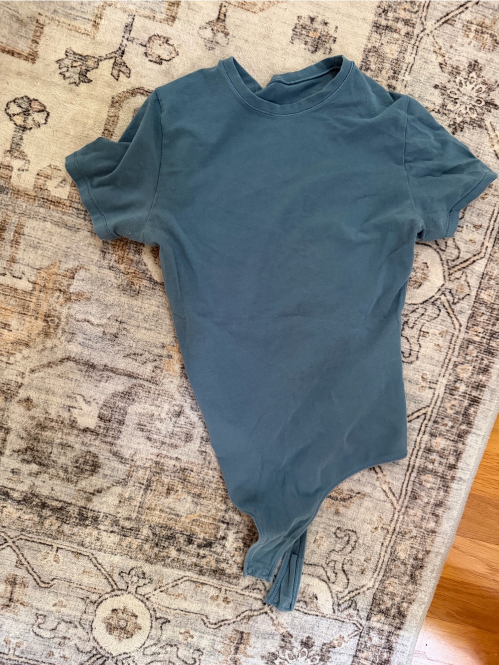 Quince Short-Sleeve One-Piece Bodysuit in  Blue